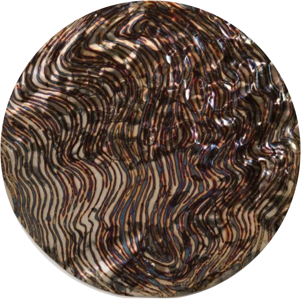 Bronze Weave mirror-polished disc by Hussain Jamil