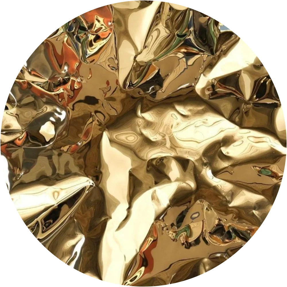 Champagne mirror-polished disc by Hussain Jamil