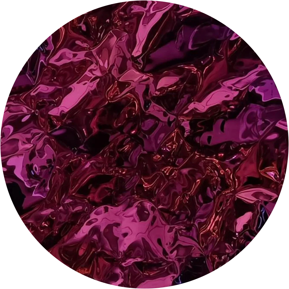 Magenta mirror-polished disc by Hussain Jamil