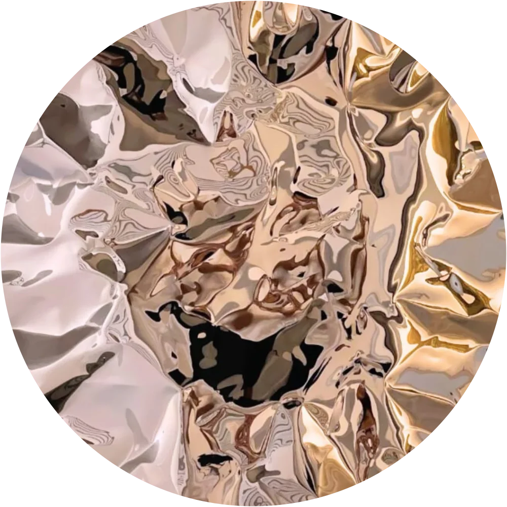 Rose mirror-polished disc by Hussain Jamil